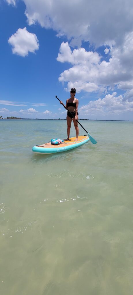 Paddleboarding off Dunedin Causeway on my DAMA inflatable paddleboard