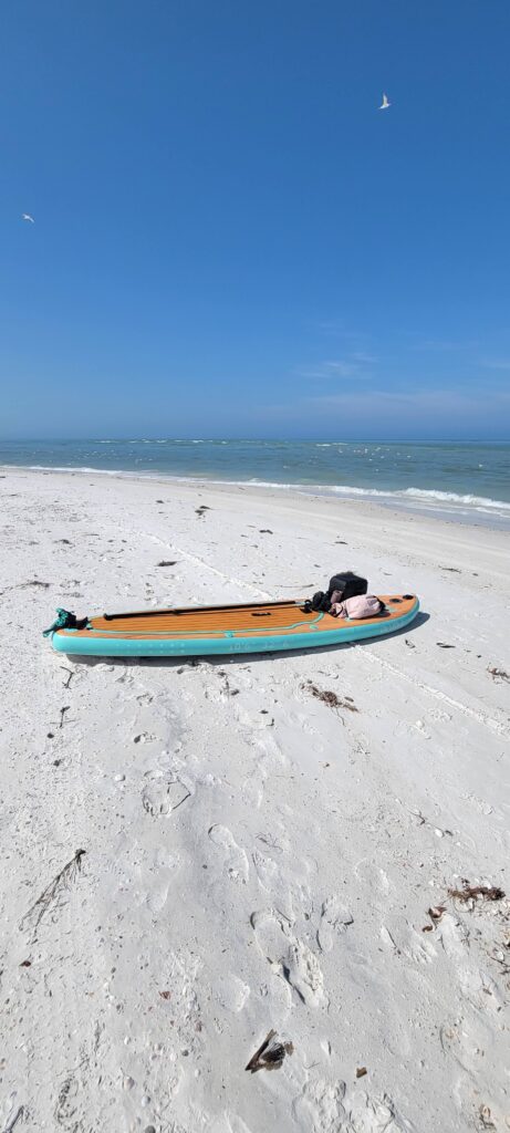 paddleboarding to Honeymoon Island