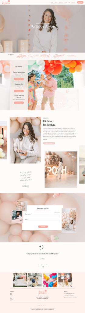 Balloon Artist Website on Showit
