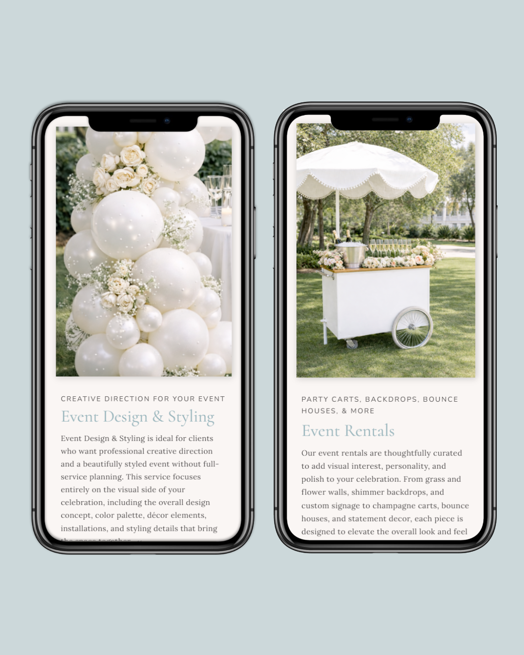 luxury balloon garland with florals and party cart