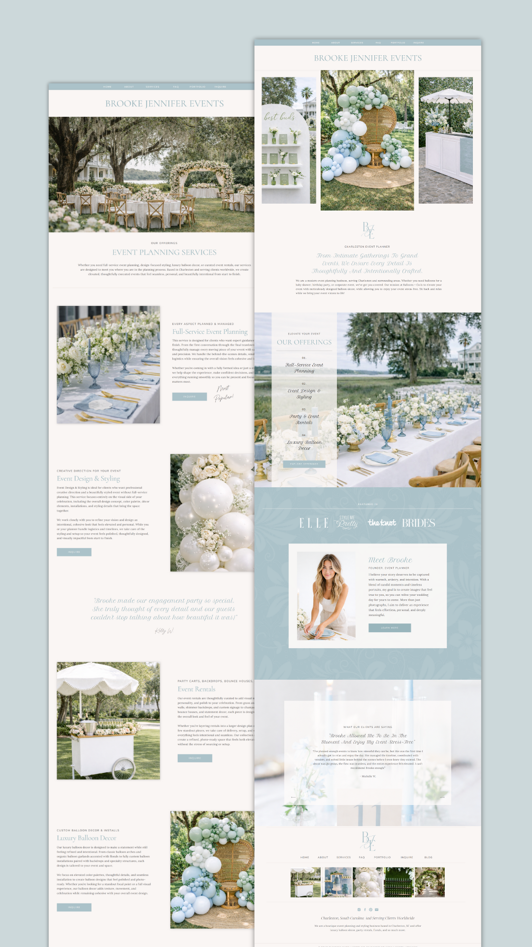 Showit event planner template by Daydream Sites