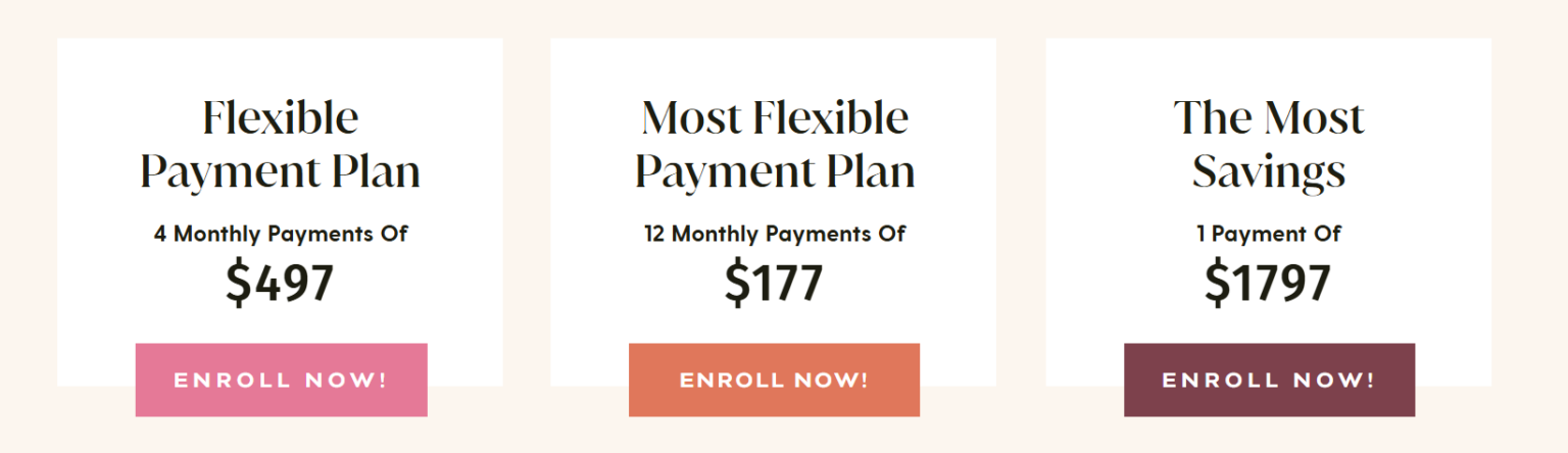 Booked Out Designer pricing options