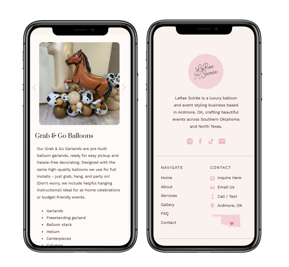 balloon business website - horse balloon setup