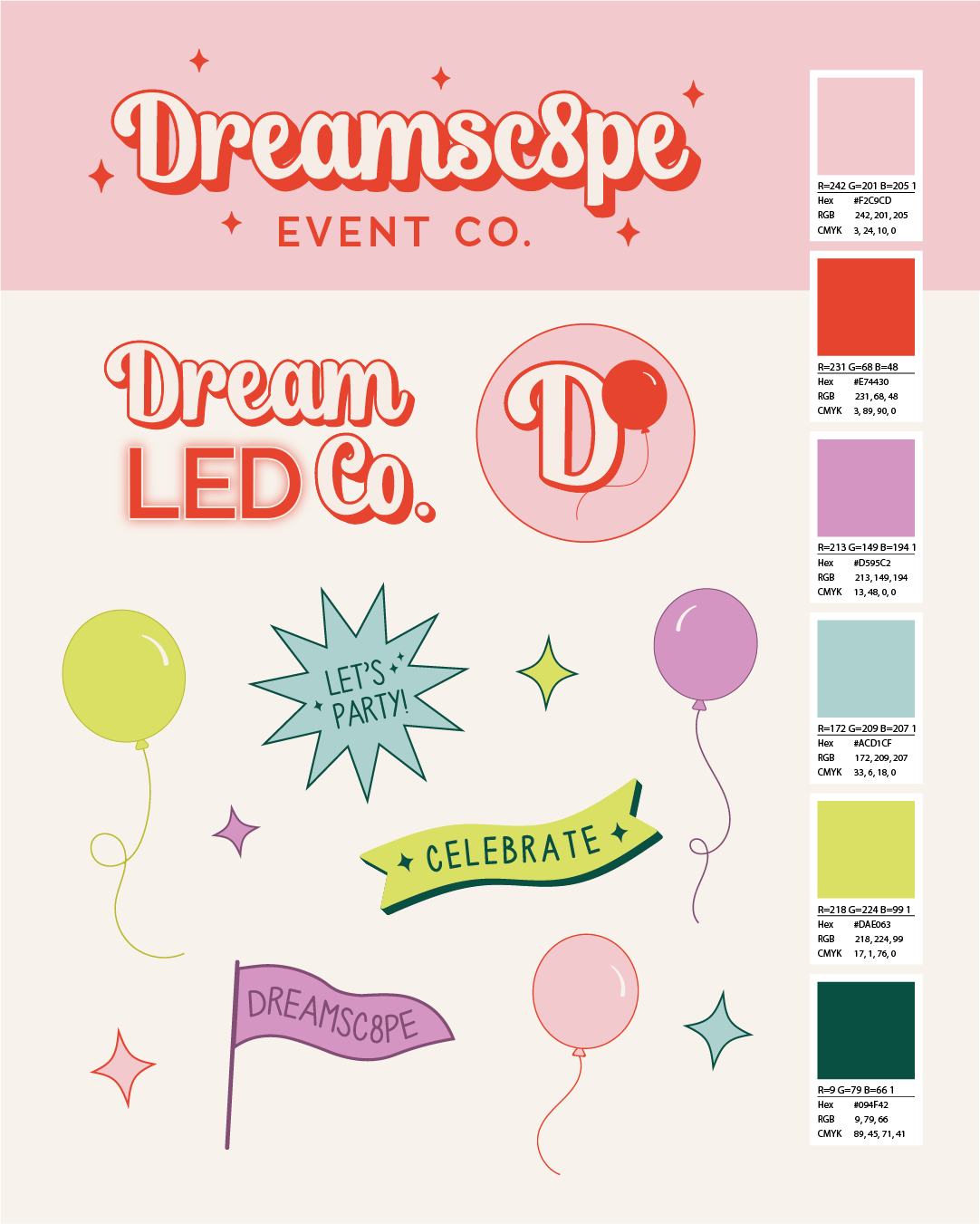 balloon business logo and website