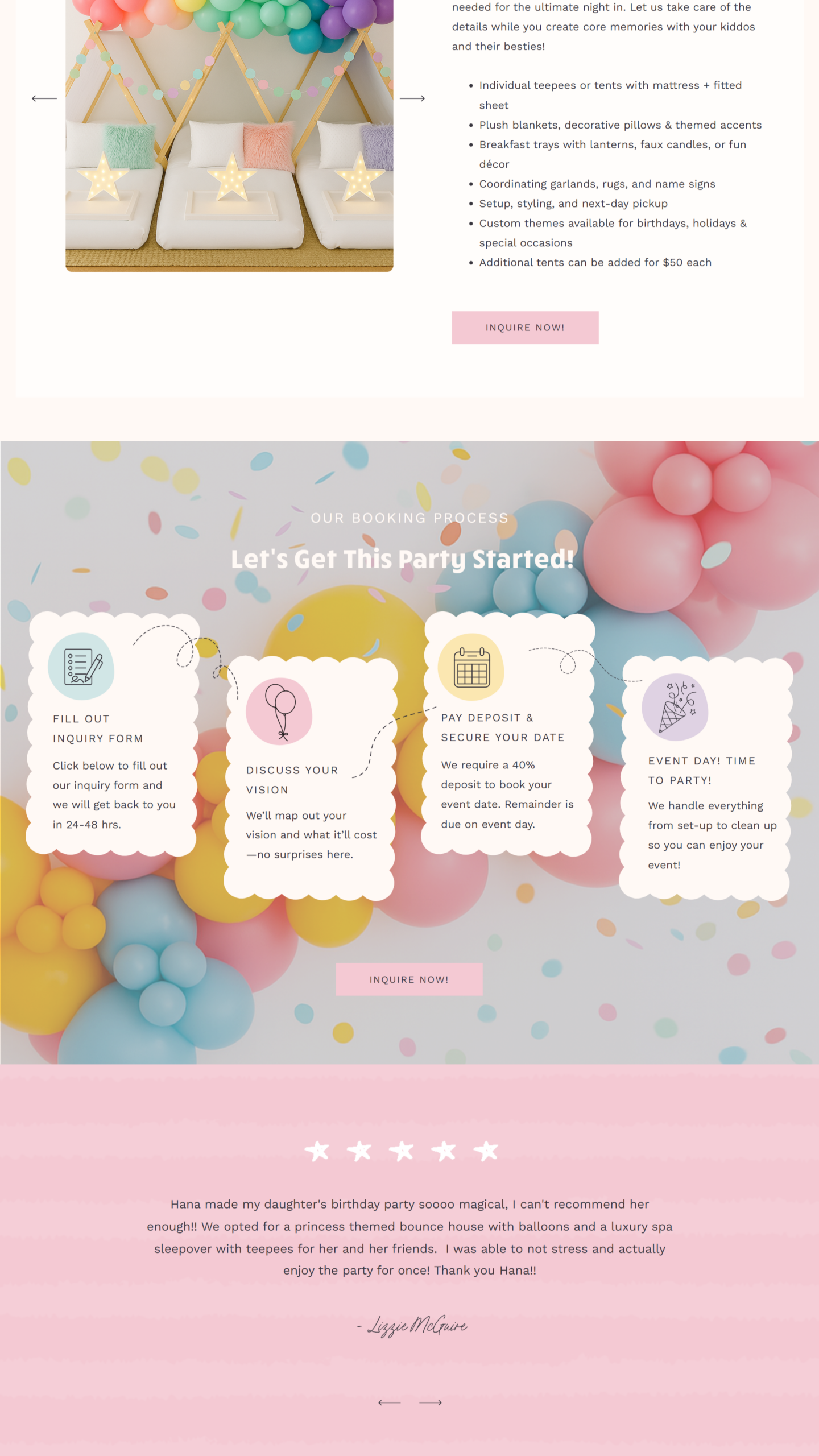 Showit event planner website template customization