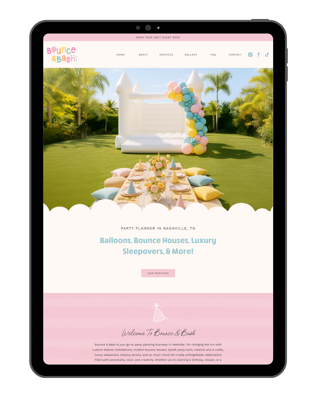 Sundazed Showit website template for event planners