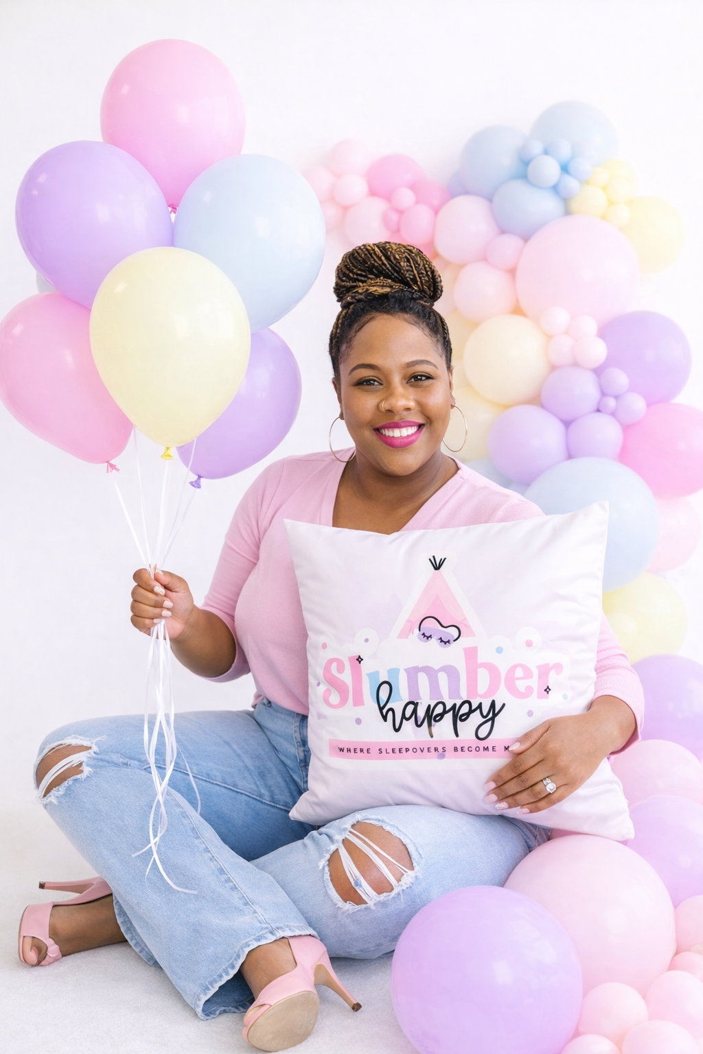 brand shoot for luxury sleepover slumber party business