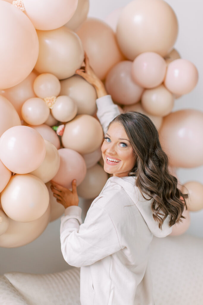 Balloon Business Brand Photo Shoot with florals