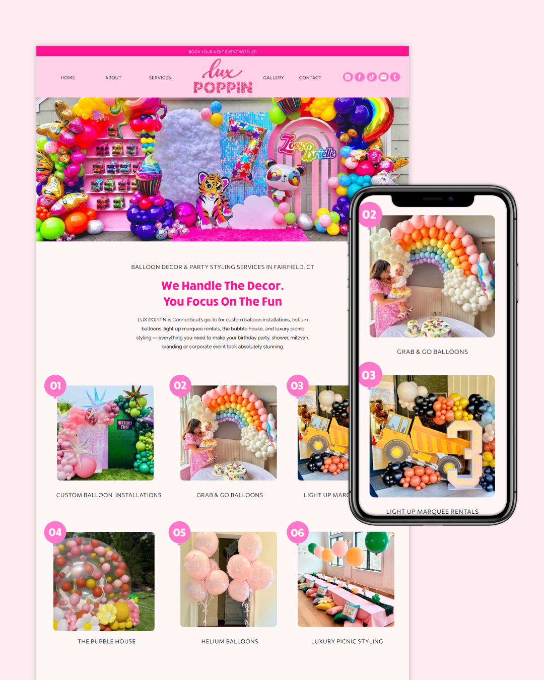 website in a week lux poppin balloons 1