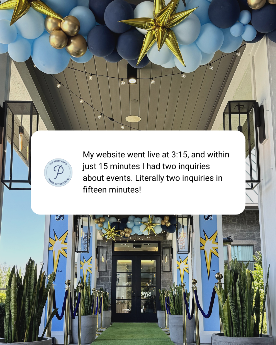Client feedback from an event vendor about her Daydream Sites website