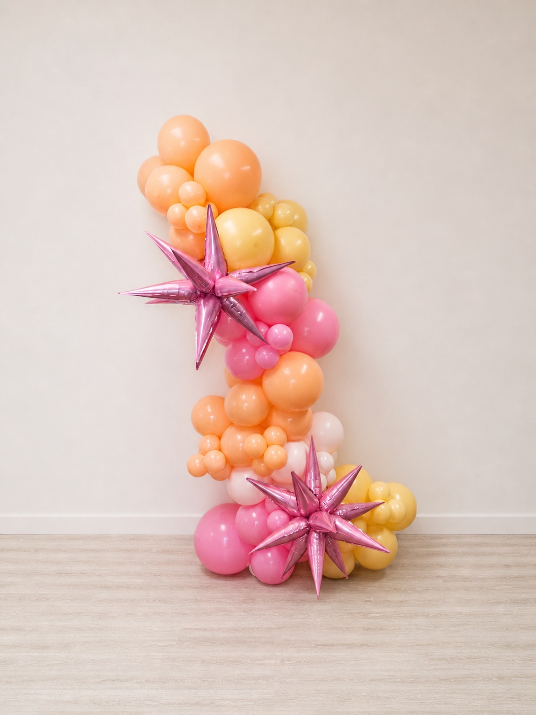 pop clink events grab and go balloon garland pink star toppers richmond