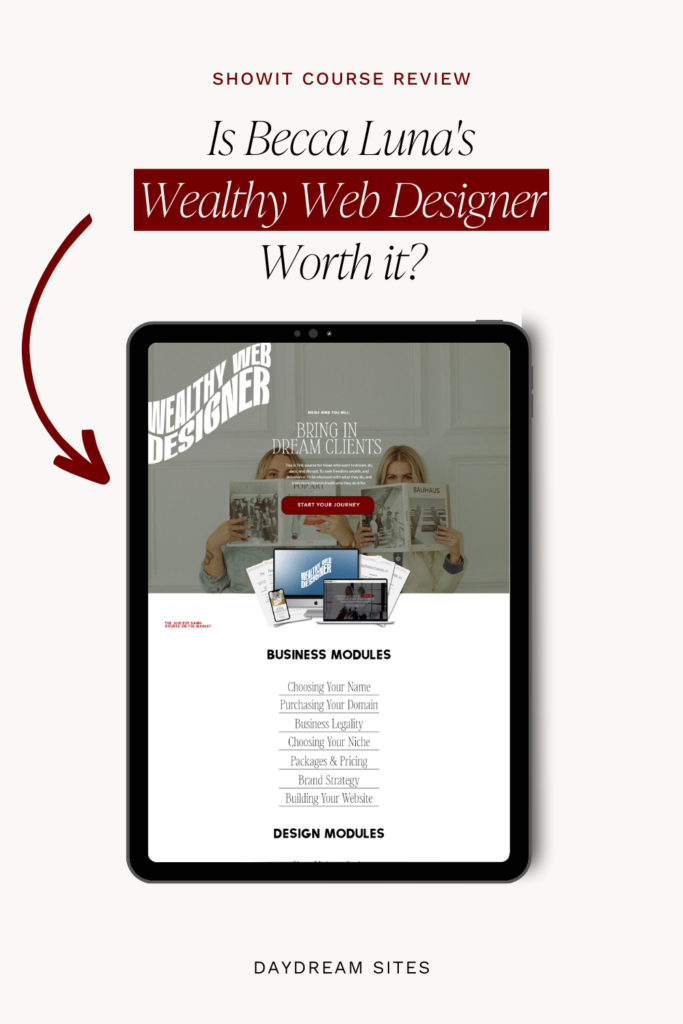 Showit Course Becca Luna Wealthy Web Designer Course Review