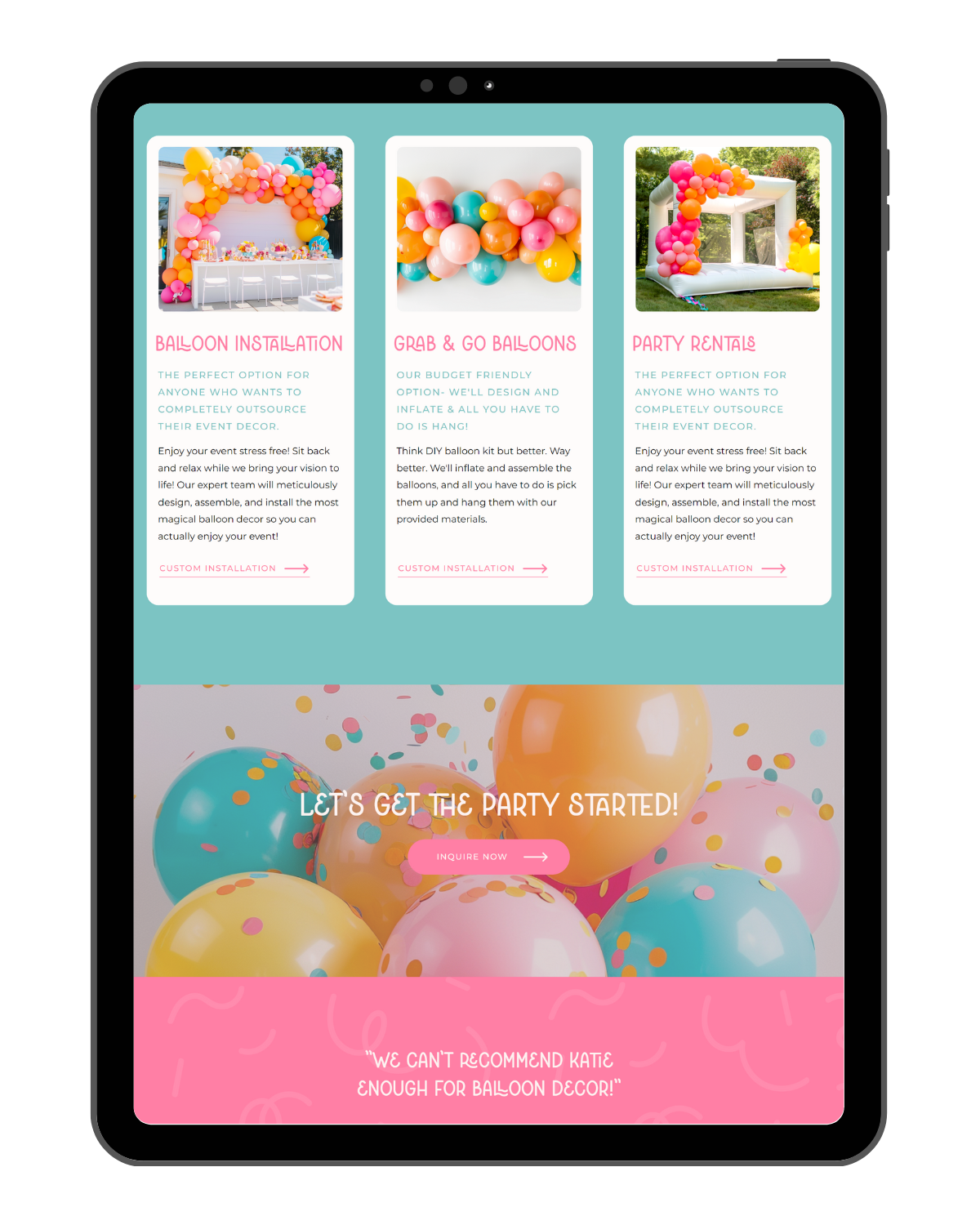 fun, colorful Showit website template