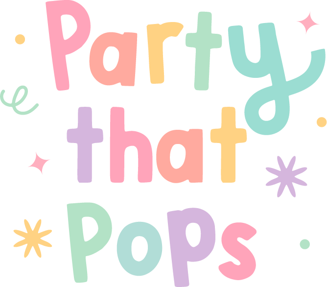 Playful, colorful logo for party planner or balloon business