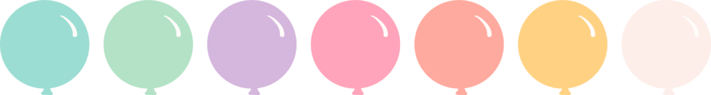 Pastel color palette for event planning business or balloon business